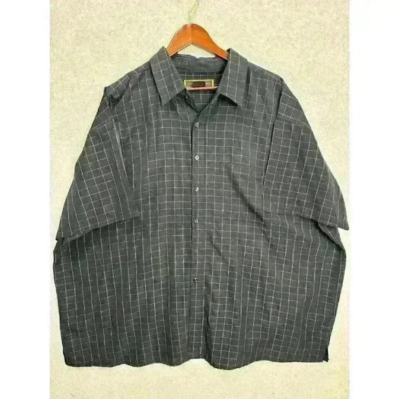 George Foreman 4XLB Big-XXXXL Black Short Sleeve Button Front Men's Polo Shirt - Picture 1 of 7